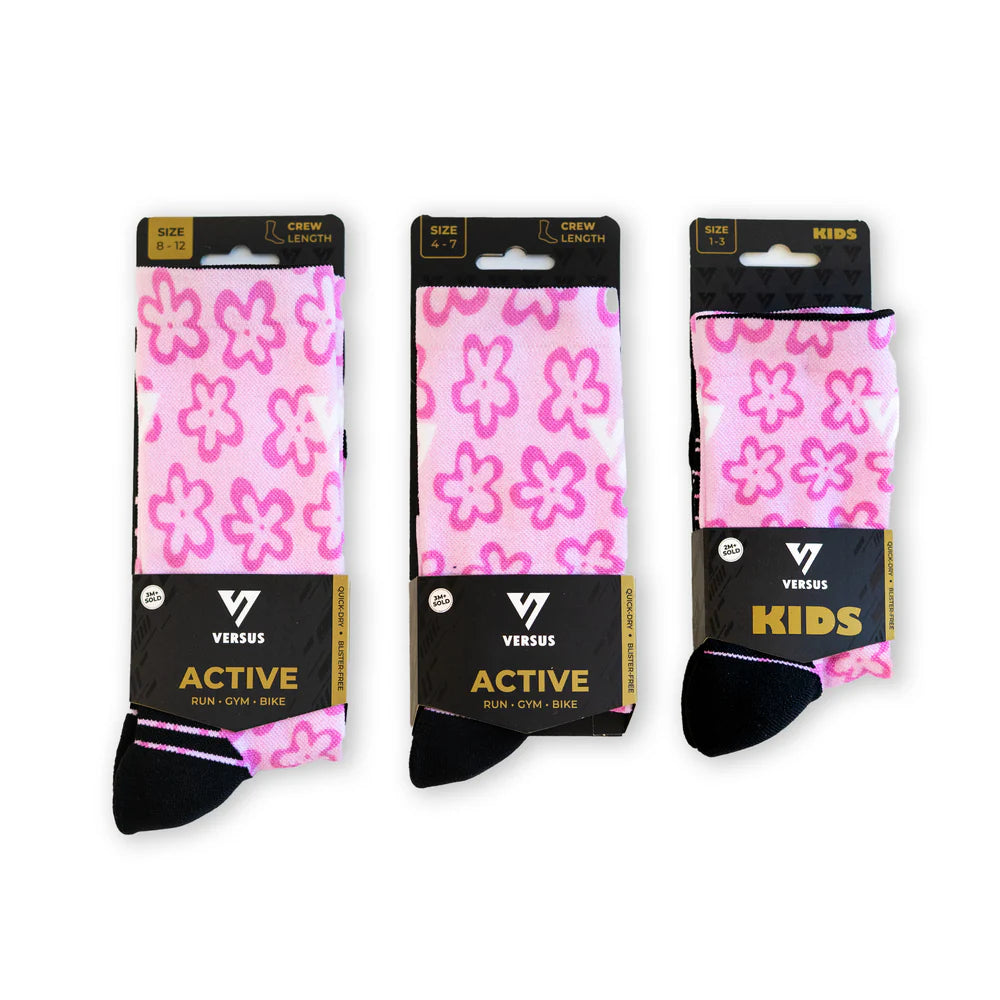 Active Crew Socken - Versus - Pink Flower Power