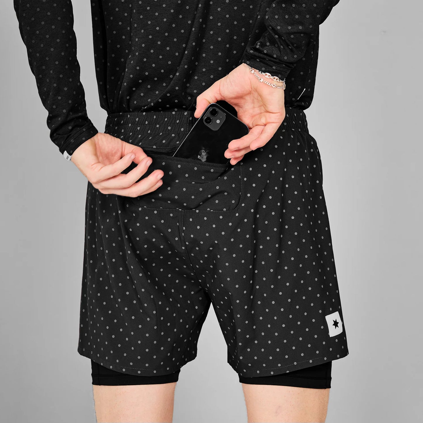 Polka 2 In 1 Pace Shorts 5" - Herren