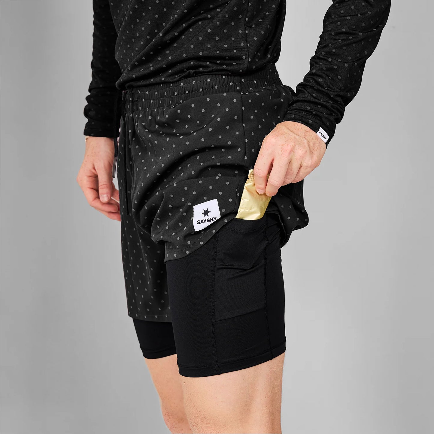 Polka 2 In 1 Pace Shorts 5" - Herren