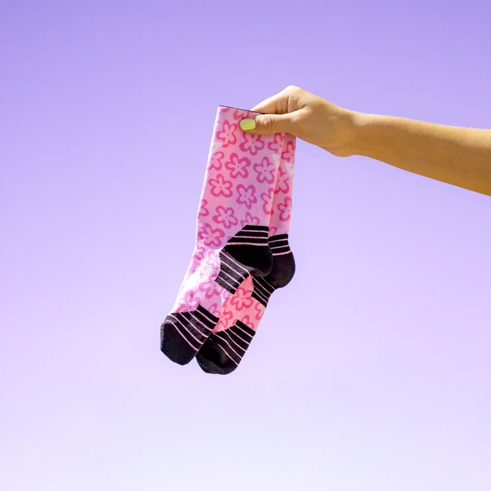 Active Crew Socken - Versus - Pink Flower Power