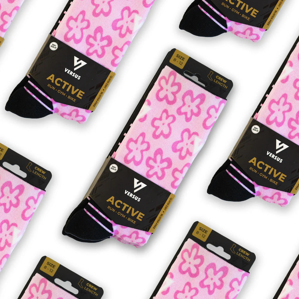 Active Crew Socken - Versus - Pink Flower Power